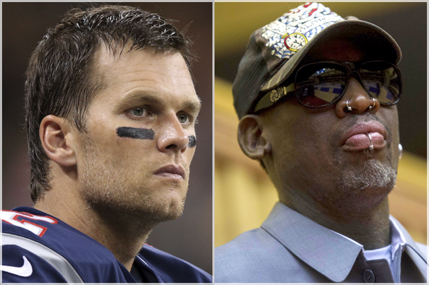 Tom Brady, Dennis Rodman (Reuters/Chuck Cook/AP/Kim Kwang Hyon)