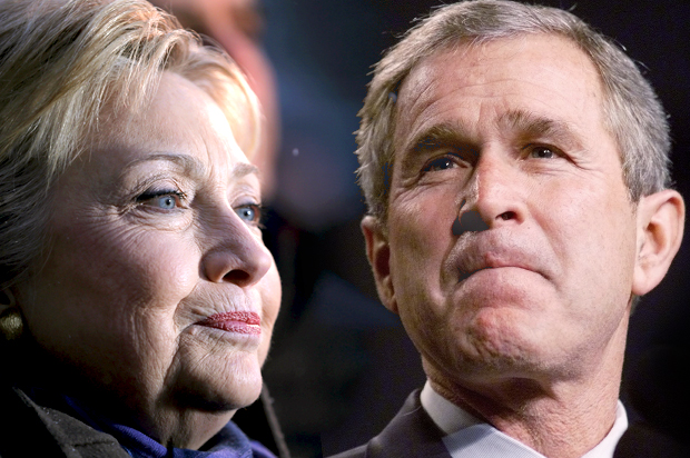 Hillary Clinton, George W. Bush (Reuters/Brian Snyder/Photo montage by Salon)
