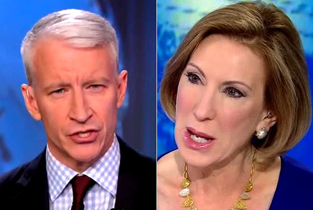 Anderson Cooper, Carly Fiorina (Credit: CNN)