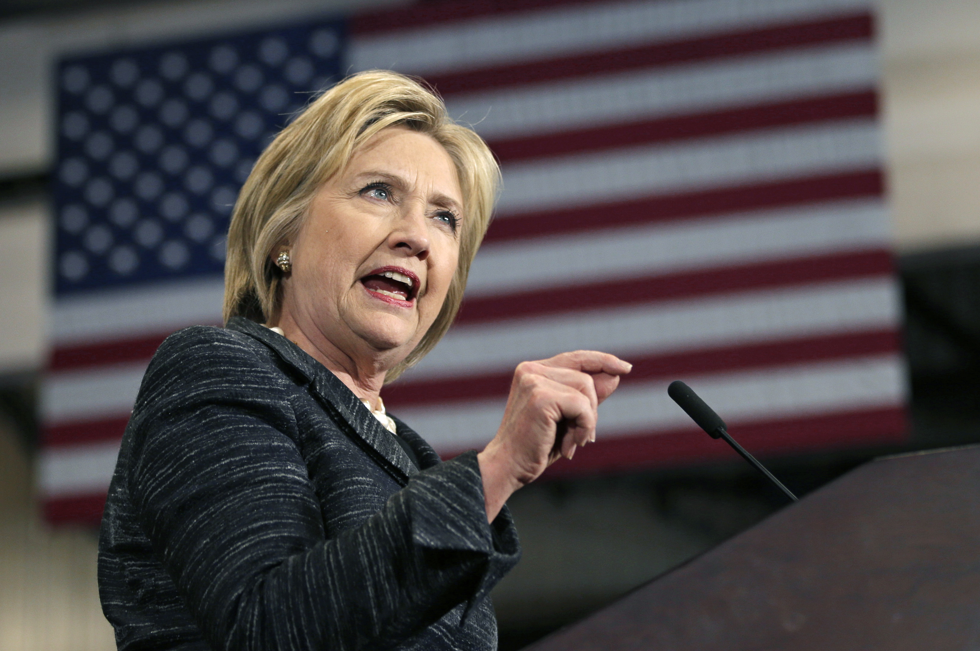 Democratic presidential candidate Hillary Clinton speaks during a rally at Cuyahoga Community College Tuesday, March 8, 2016, in Cleveland. (AP Photo/Tony Dejak) (AP)