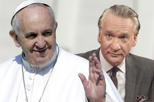Pope Francis, Bill Maher (AP/Reuters/Max Rossi/Janet Van Ham/Photo montage by Salon)