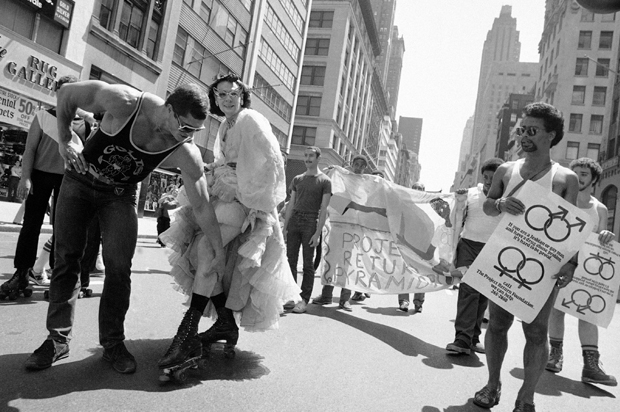 Marchers carry signs during New York’s annual Gay Pride Day parade, June 28, 1981. (AP/G. Paul Burnett)