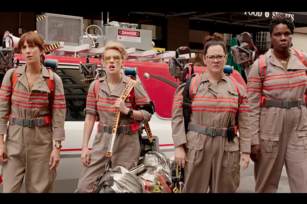 Kristen Wiig, Kate McKinnon, Melissa McCarthy, Leslie Jones in "Ghostbusters" (Columbia Pictures)