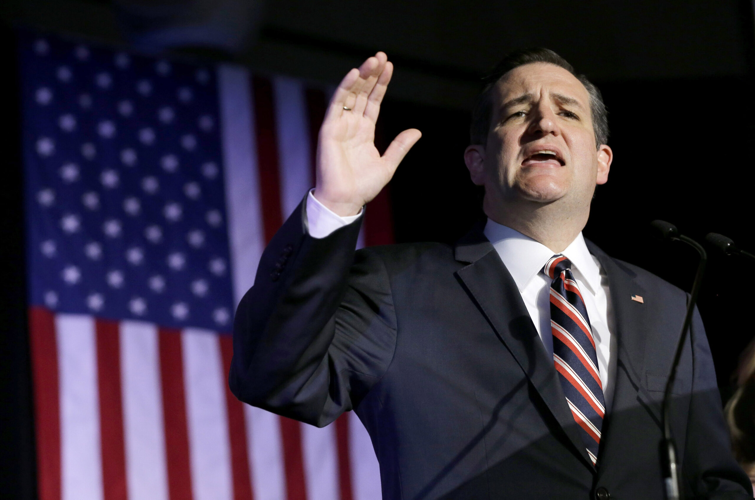 Republican presidential candidate, Sen. Ted Cruz, R-Texas, speaks during an election night watch party Tuesday, March 15, 2016, in Houston. (AP Photo/David J. Phillip) (AP)