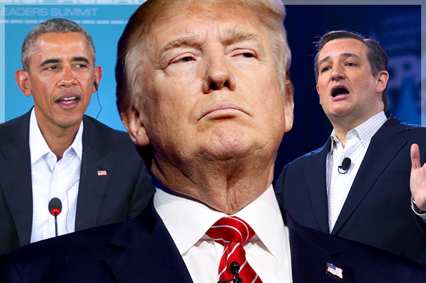 Barack Obama, Donald Trump, Ted Cruz (AP/Reuters/Pablo Martinez Monsivais/Rick Wilking/Jeff Malet, maletphoto.com/Photo montage by Salon)