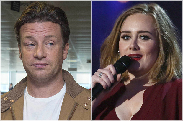 Jamie Oliver, Adele (AP/Star Max/Reuters/Stefan Wermuth)