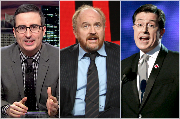 John Oliver, Louis C.K., Stephen Colbert (HBO/Reuters/David McNew/Mike Blake)