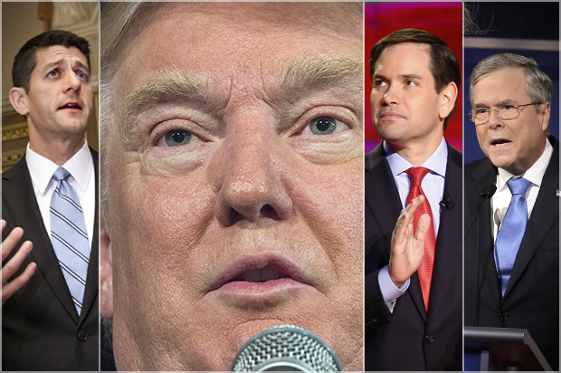 Paul Ryan, Donald Trump. Marco Rubio, Jeb Bush (AP/Reuters/J. Scott Applewhite/Stephen B. Morton/Mike Stone/Jim Young)