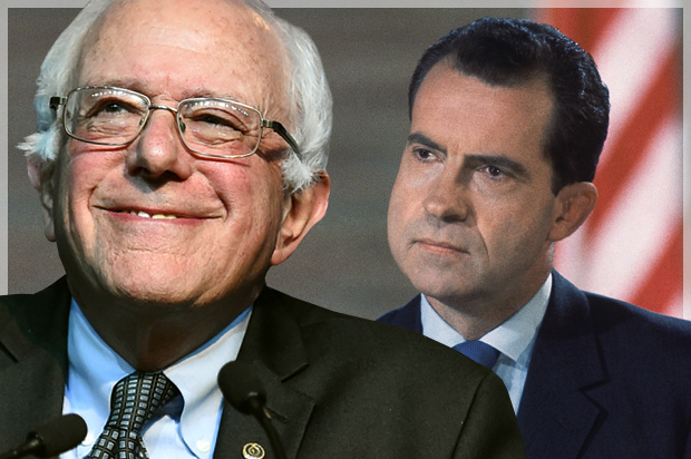 Bernie Sanders, Richard Nixon (Reuters/Craig Lassig/AP/Photo montage by Salon)