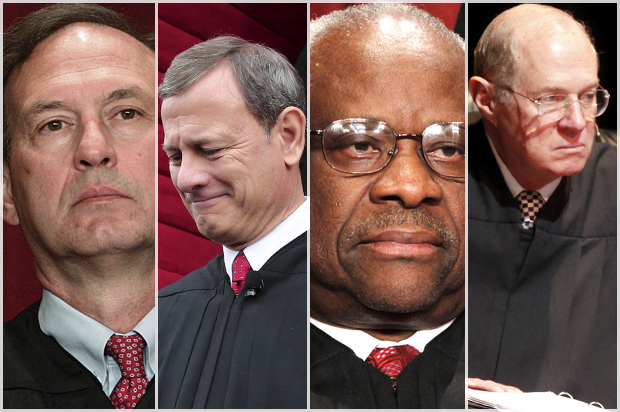 Justices Alito, Roberts, Thomas and Breyer (AP/Reuters)