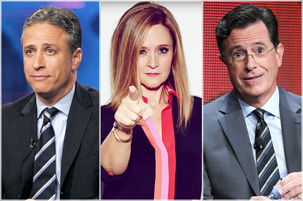 Jon Stewart, Samantha Bee, Stephen Colbert (AP/Jason DeCrow/TBS/Richard Shotwell)