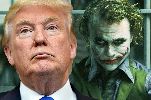 Donald Trump; Heath Ledger as The Joker in "The Dark Knight" (AP/Richard Shiro/Warner Bros. Entertainment/Salon)