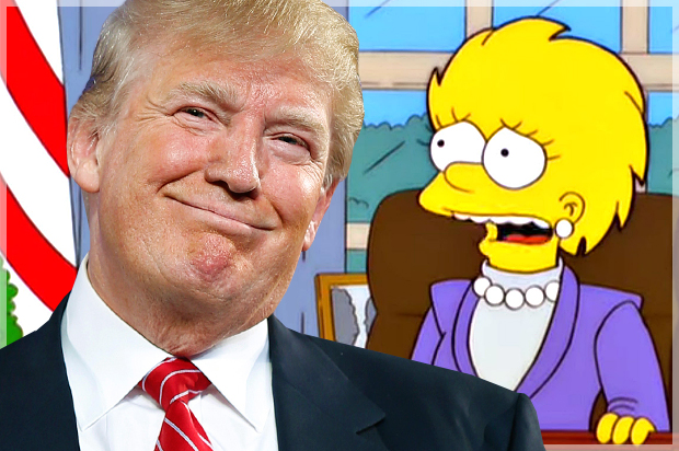 Donald Trump; Lisa Simpson (AP/Andrew Harnik/Fox/Salon)