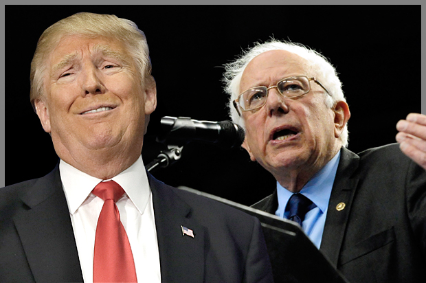 Donald Trump, Bernie Sanders (AP/LM Otero/Steve Dykes/Photo montage by Salon)