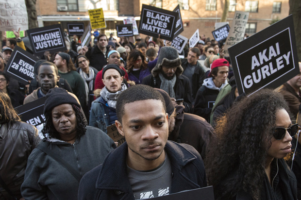 Protesters demanding justice for Akai Gurley's death, New York, December 27, 2014. (Reuters/Stephanie Keith)