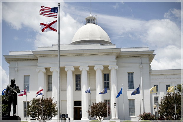 The State Capitol, in Mongomery, Alabama. (<a href='http://www.shutterstock.com/gallery-304354p1.html'>mj007</a> via <a href='http://www.shutterstock.com/'>Shutterstock</a>)