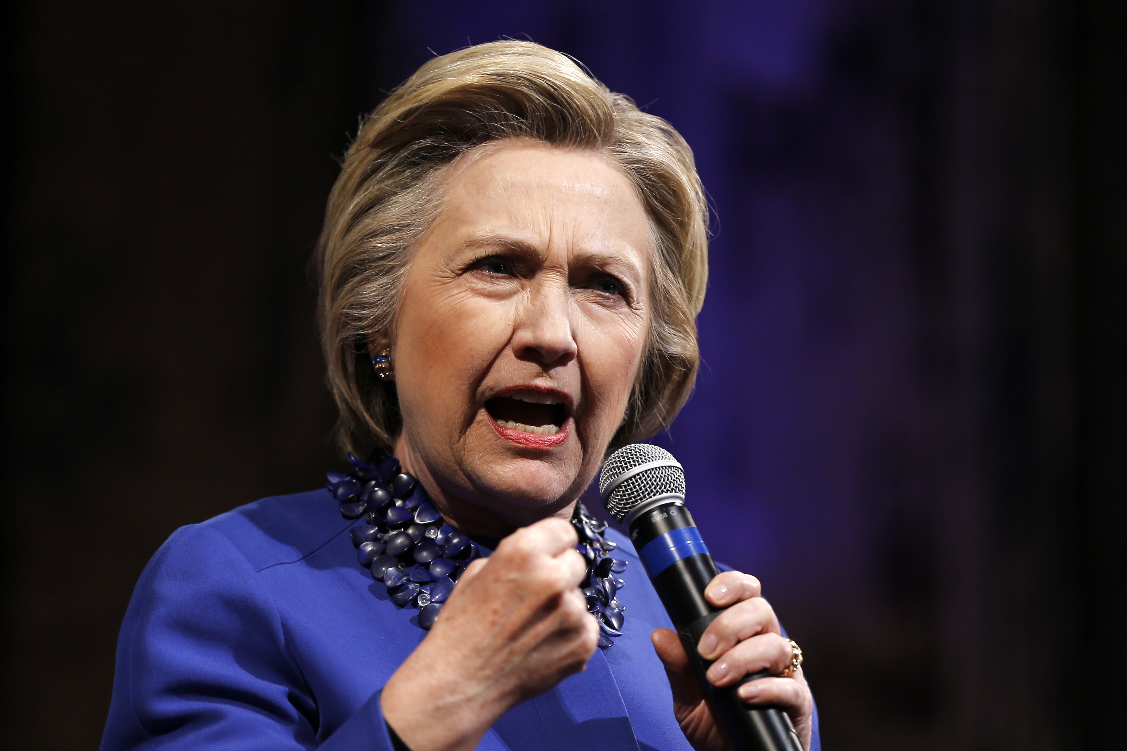 Democratic presidential candidate Hillary Clinton speaks during a campaign stop, Monday, April 25, 2016, in Wilmington, Del. (AP Photo/) (AP/Matt Rourke)
