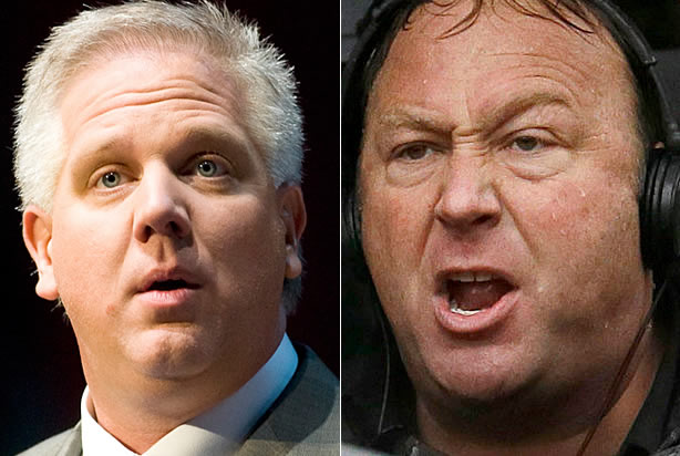 Glenn Beck, Alex Jones (Credit: Reuters/Chris Keane, AP/Tony Gutierrez)