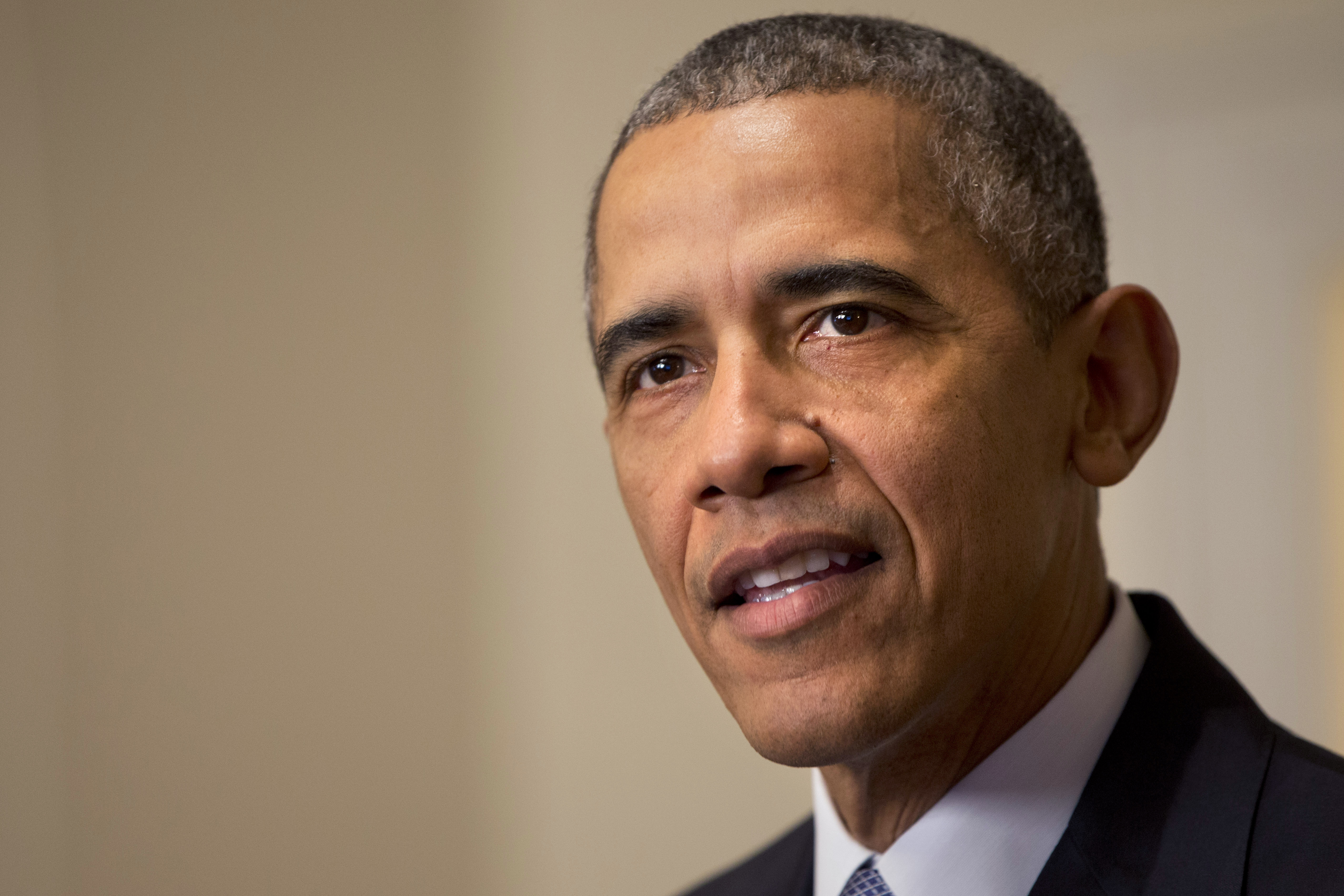 FILE - In this Saturday, Dec. 12, 2015 file photo, US President Barack Obama speaks about the Paris climate agreement from the Cabinet Room of the White House in Washington. About 160 countries are expected to sign the Paris Agreement on climate change Friday, April 22, 2016, in a symbolic triumph for a landmark deal that once seemed unlikely but now appears on track to enter into force years ahead of schedule. The U.S. and China, which together account for nearly 40 percent of global emissions, have said they intend to formally join the agreement this year.  (AP Photo/) (AP/Jacquelyn Martin, File)