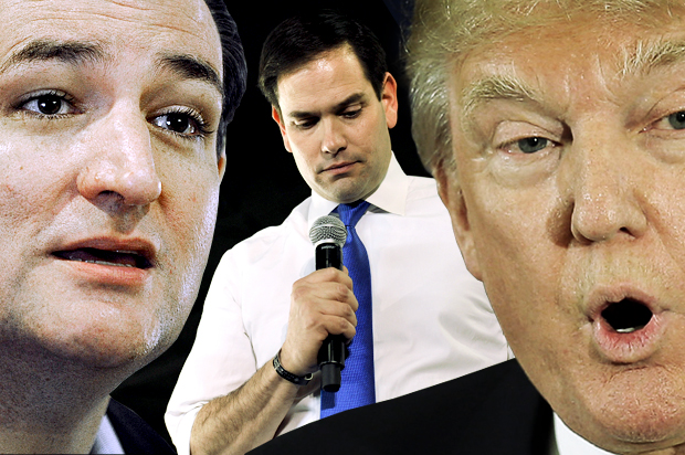 Ted Cruz, Marco Rubio, Donald Trump (AP/Reuters/Pat Sullivan/Steve Nesius/Brian Snyder/Photo montage by Salon)