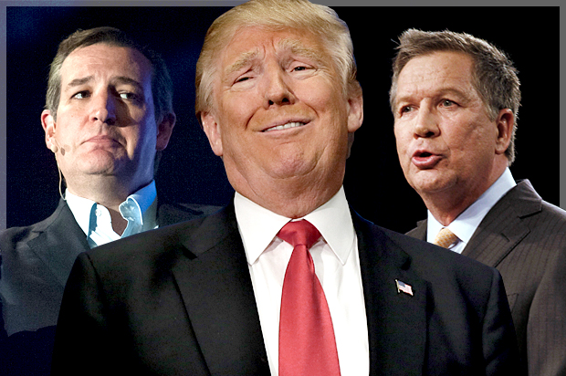 Ted Cruz, Donald Trump, John Kasich (AP/Reuters/Mark Kauzlarich/LM Otero/Skip Peterson/Photo montage by Salon)