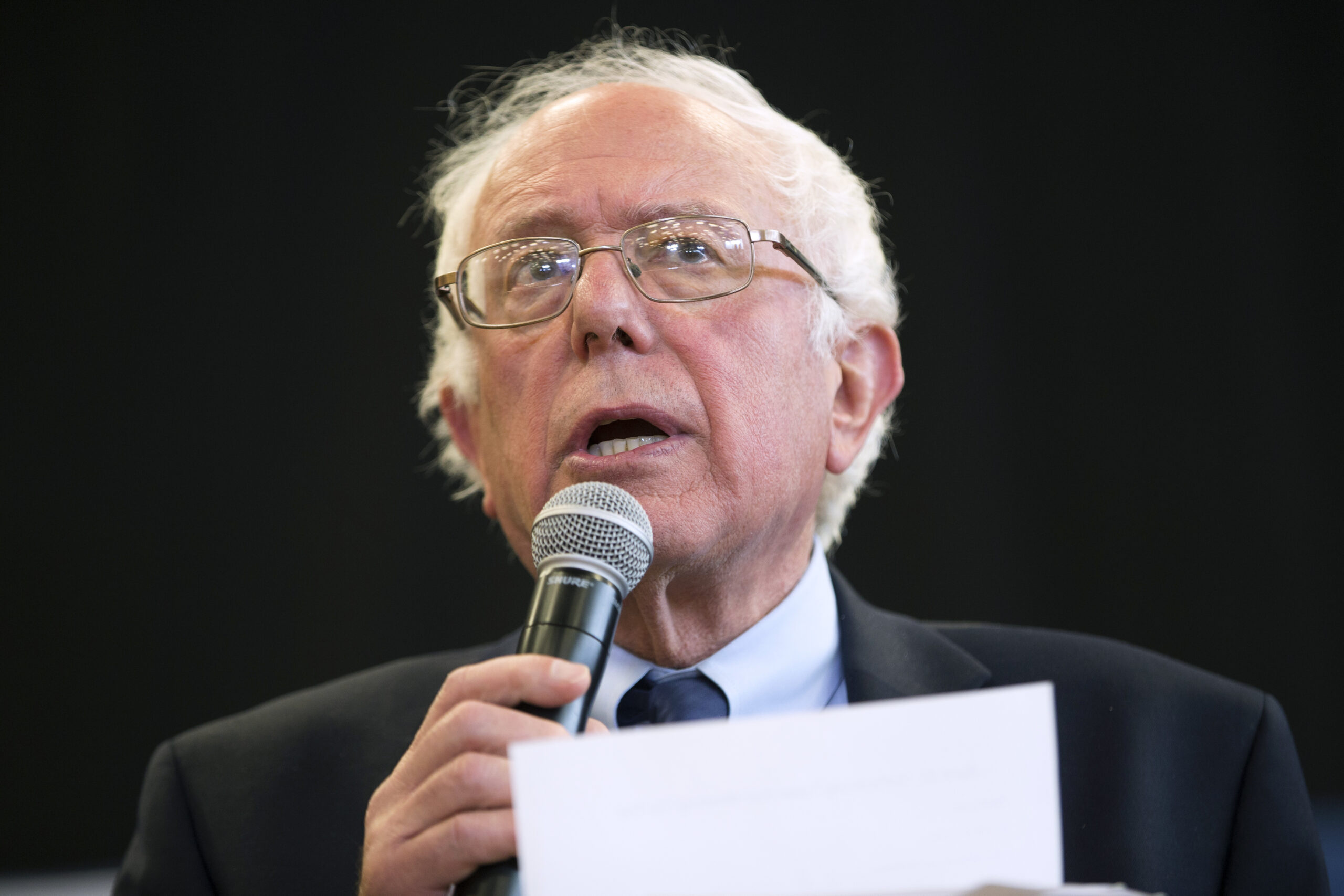 Democratic presidential candidate Sen. Bernie Sanders, I-Vt., speaks during a town hall at Gettysburg College, on Friday, April 22, 2016, in Gettysburg, Pa. (AP Photo/) (AP/Evan Vucci)