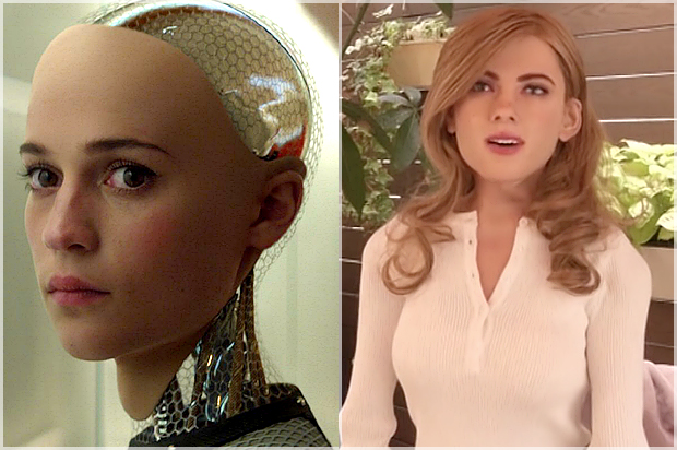 Alicia Vikander in "Ex Machina," Scarlett Johansson Robot (Universal Pictures)