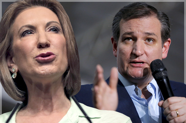 Carly Fiorina, Ted Cruz (Reuters/Carlos Barria/Aaron Bernstein/Photo montage by Salon)