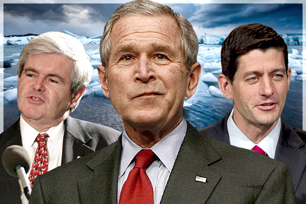 Newt Gingrich, George W. Bush, Paul Ryan (AP/Reuters/John Duricka/Jason Reed/Steven Senne/Photo montage by Salon)