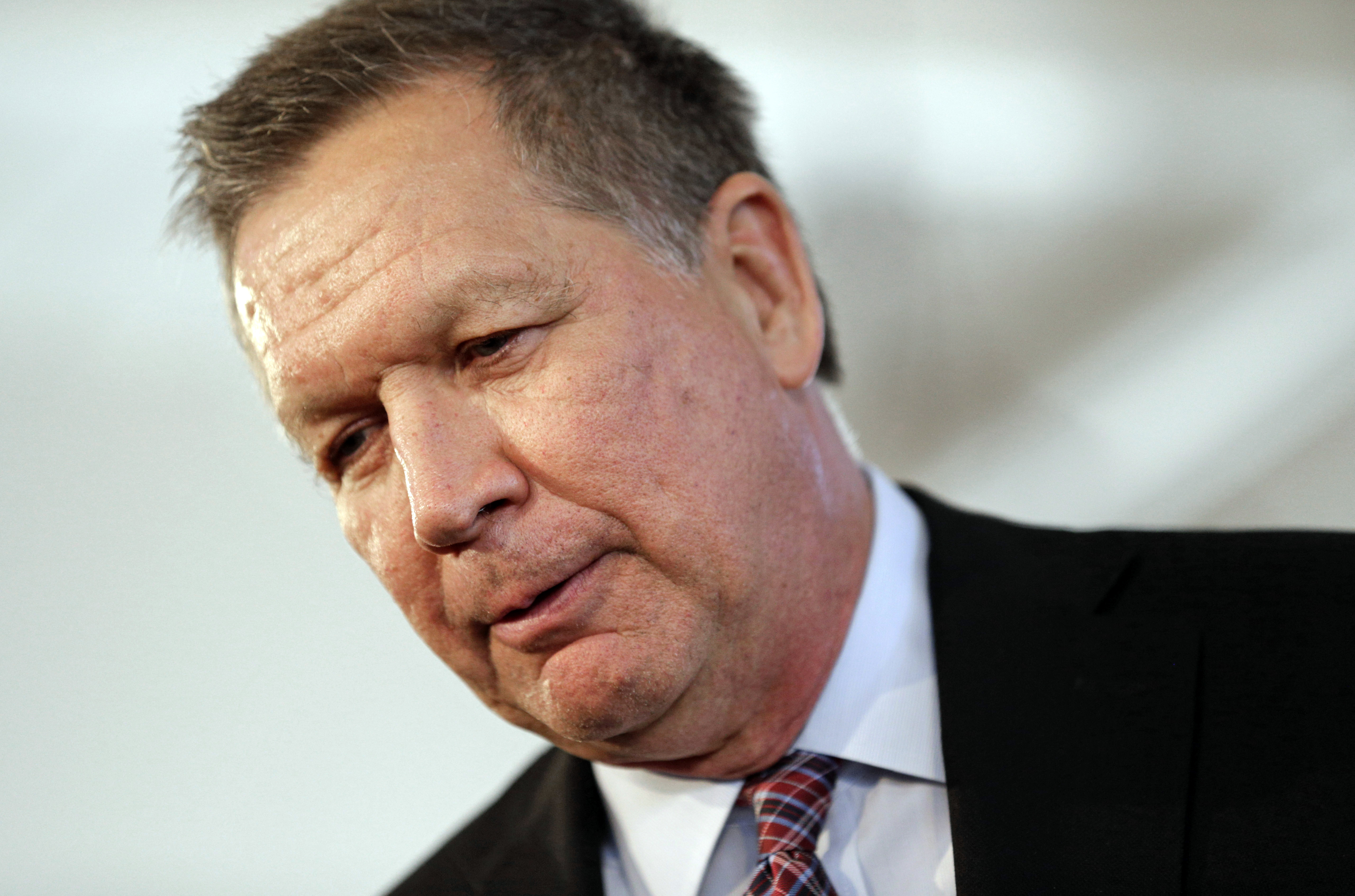 Republican presidential candidate, Ohio Gov. John Kasich speaks during a town hall at Savage Mill in Savage, Md., Wednesday, April 13, 2016. (AP Photo/Patrick Semansky) (AP)