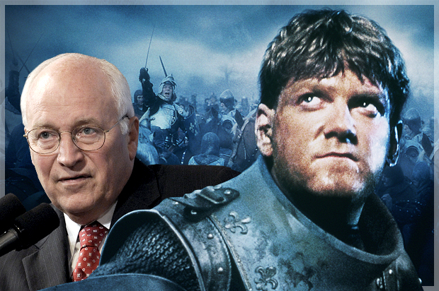 Dick Cheney, Kenneth Branagh in "Henry V" (AP/Susan Walsh/MGM/Photo montage by Salon)