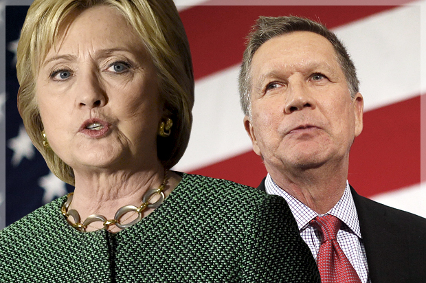 Hillary Clinton, John Kasich (Reuters/Rainier Ehrhardt/Brian Snyder/Photo montage by Salon)