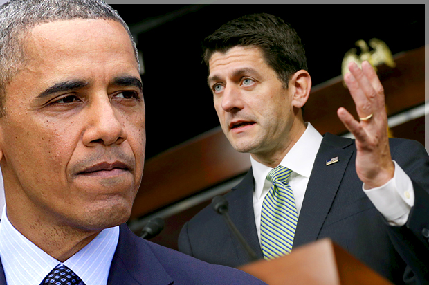 Barack Obama, Paul Ryan (Reuters/Yuri Gripas/Jonathan Ernst/Photo montage by Salon)