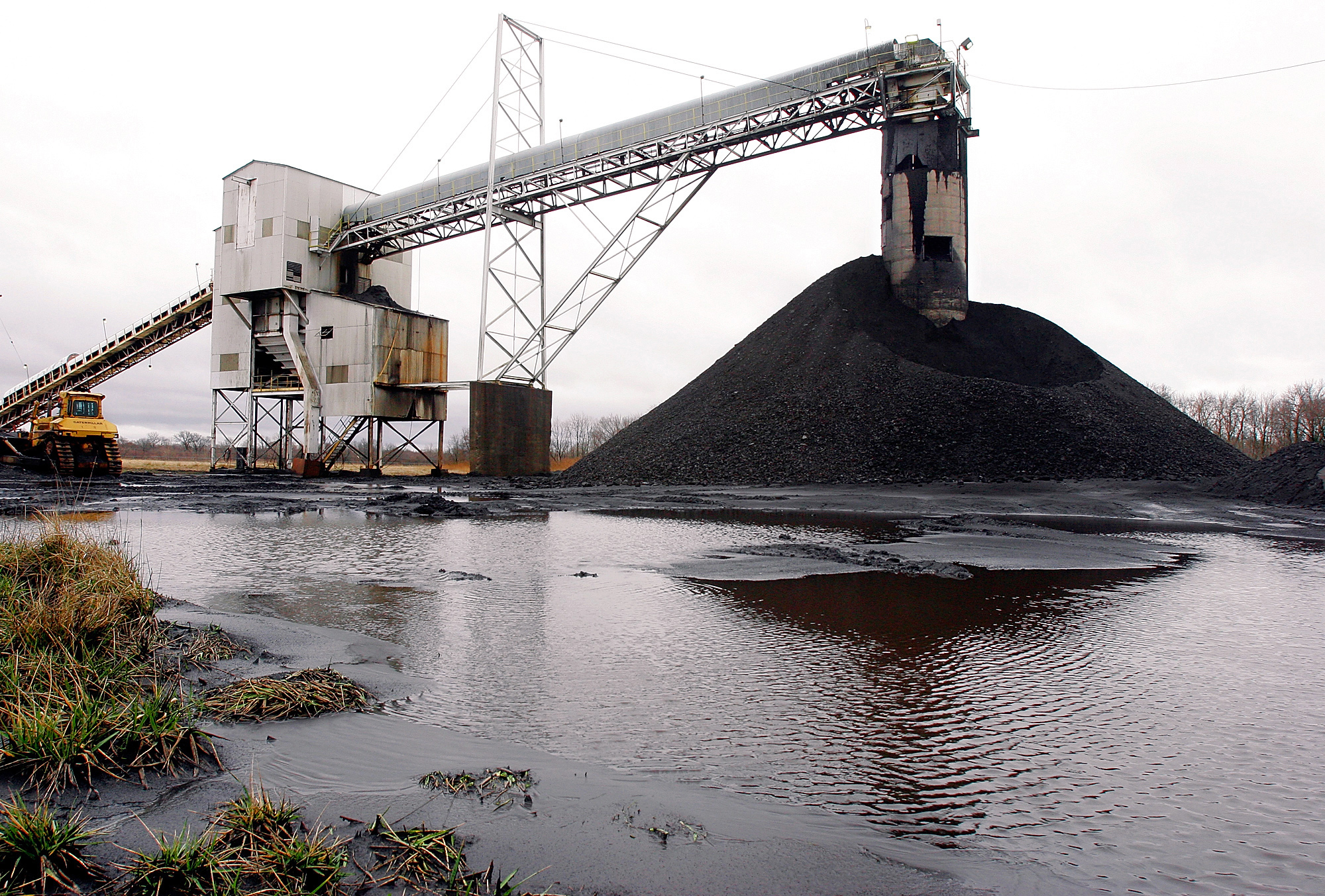 FILE - In this March 9, 2006 file photo, a conveyor belt moves underground mined coal to the surface at Peabody Energy's Gateway near Coulterville, Ill. (Associated Press)