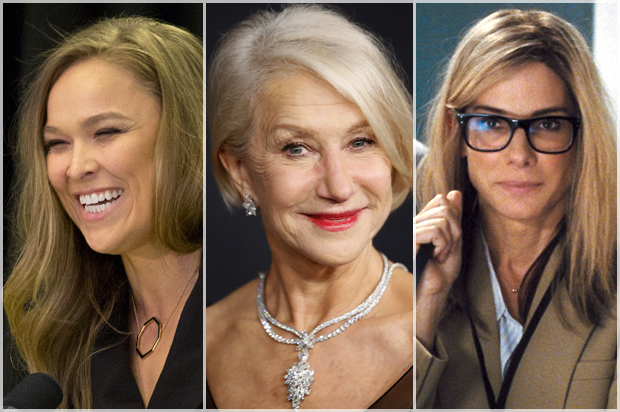 Ronda Rousey, Helen Mirren, Sandra Bullock in "Our Brand is Crisis" (AP/Mark Lennihan/Reuters/Danny Moloshok/Warner Bros. Entertainment)
