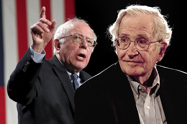 Bernie Sanders, Noam Chomsky (Reuters/Shannon Stapleton/Jorge Dan/Photo montage by Salon)