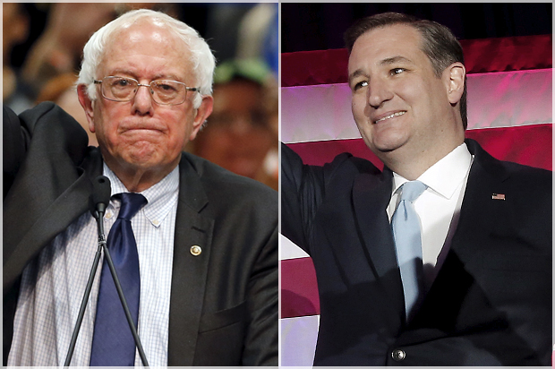 Bernie Sanders, Ted Cruz (Reuters/Mike Blake/Jim Young)