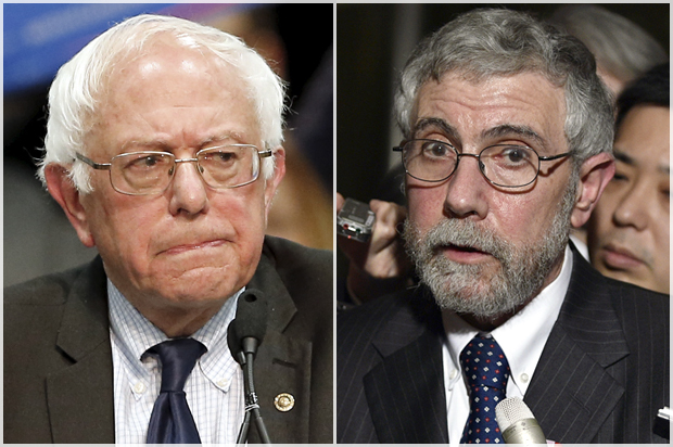 Bernie Sanders, Paul Krugman (Reuters/Mike Blake/Franck Robichon)