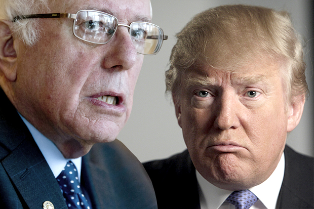Bernie Sanders, Donald Trump (AP/Mary Altaffer/Richard Drew/Photo montage by Salon)