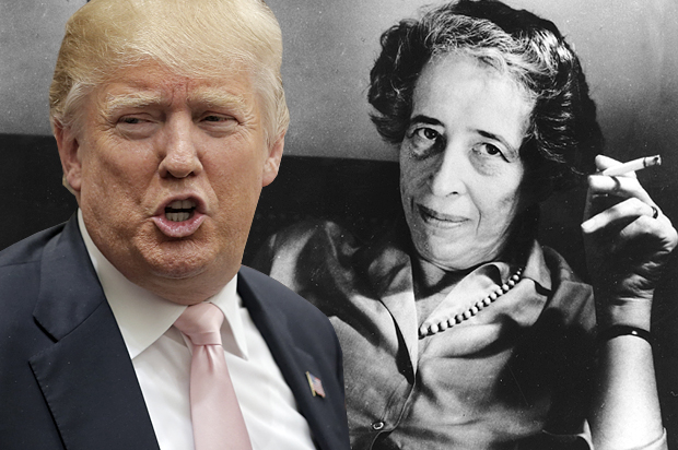 Donald Trump, Hannah Arendt (Reuters/Chris Keane/AP)