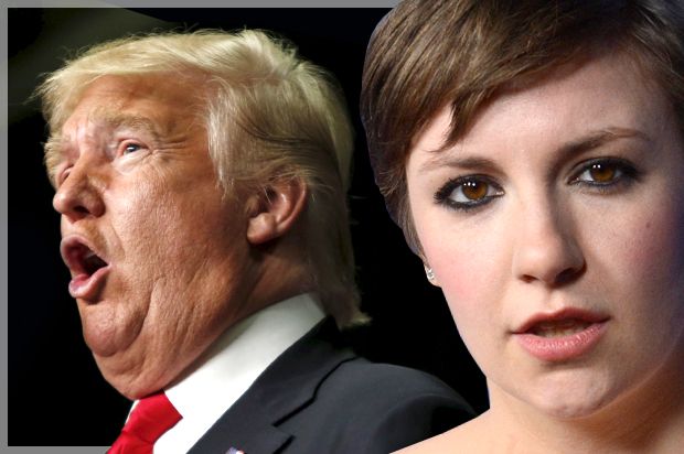 Donald Trump, Lena Dunham (Reuters/Dominick Reuter/Phil McCarten/Photo montage by Salon)