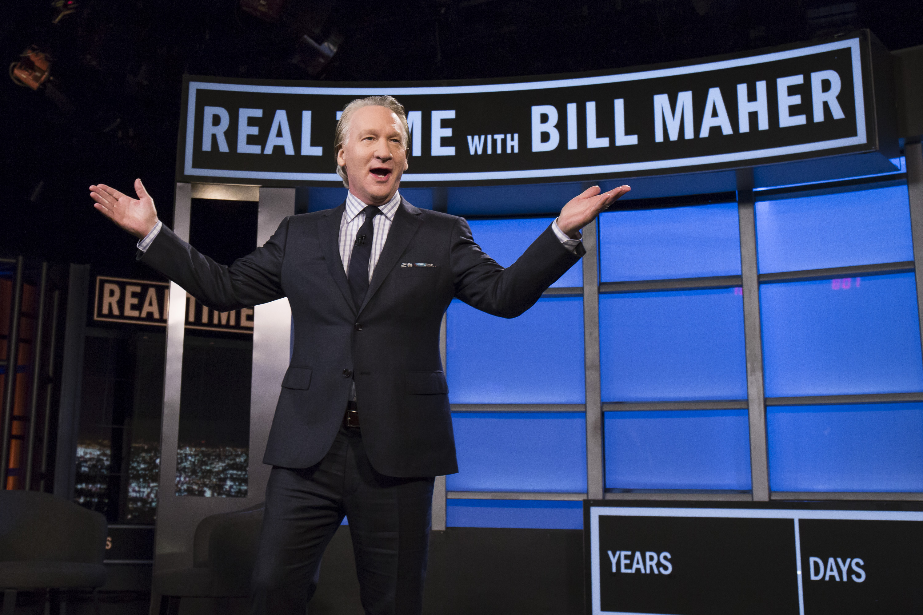 Bill Maher on set at HBO's "Real Time" (AP)