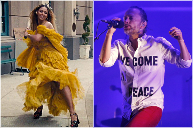 Beyoncé, Thom Yorke (Reuters/Marko Djurica)