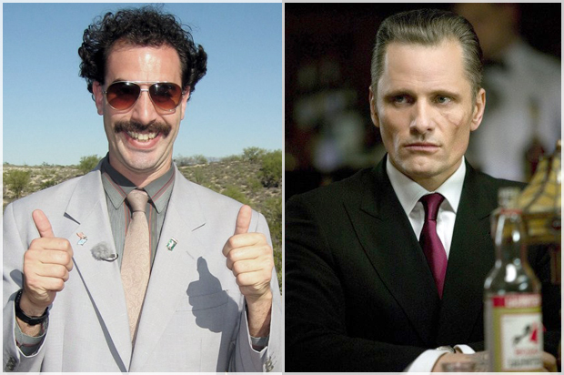 Sacha Baron Cohen in "Borat: Cultural Learnings of America for Make Benefit Glorious Nation of Kazakhstan," Viggo Mortensen in "Eastern Promises"
