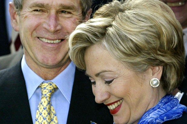 George W. Bush, Hillary Clinton (Reuters/Kevin Lamarque)