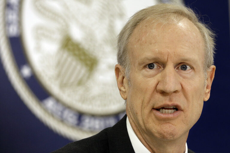 FILE - In this May 26, 2016, file photo, Illinois Gov. Bruce Rauner meets with local community leaders in Springfield, Ill. (AP Photo/Seth Perlman File) (AP)