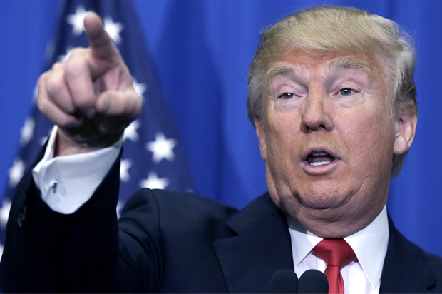 Republican presidential candidate Donald Trump speaks during a new conference before a rally in Fort Worth, Texas, Friday, Feb. 26, 2016. (AP Photo/LM Otero) (AP)