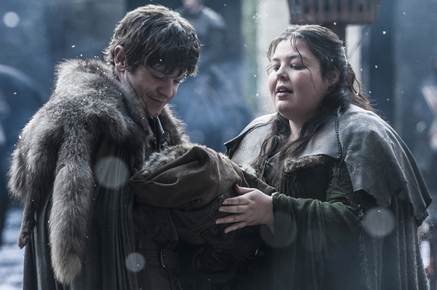 Iwan Rheon and Elizabeth Webster in "Game of Thrones" (HBO)