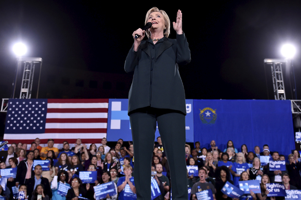 Hillary Clinton speaks at a campaign rally in Las Vegas, Nevada, February 19, 2016. (Reuters/David Becker)