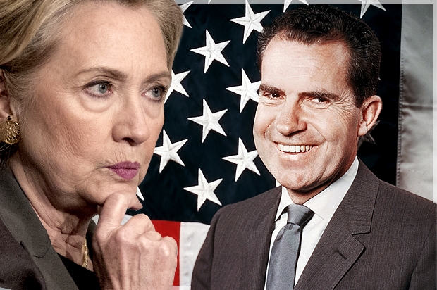 Hillary Clinton, Richard Nixon (Reuters/Andrew Kelly/AP/Photo montage by Salon)